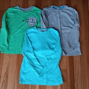 Kids Gray, Green, And Light Blue Long Sleeve Shirts